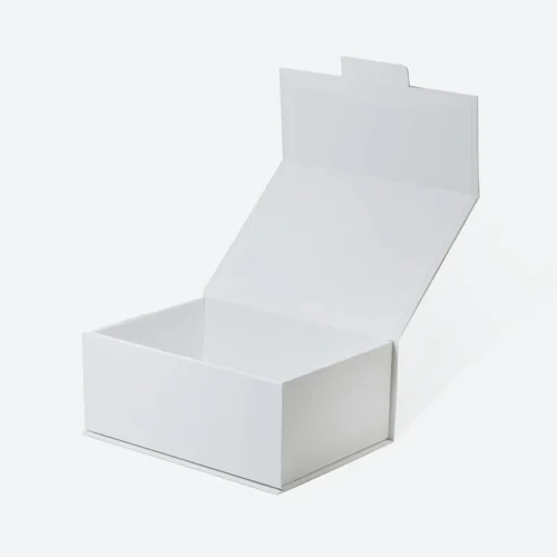Boîte-cadeau rigide de luxe recyclable sans aimants A5 blanc profond