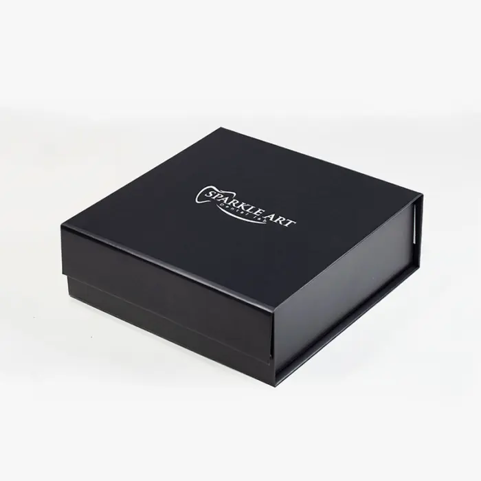 A6 Square Black Magnetic Gift Box with Ribbon - Geotobox