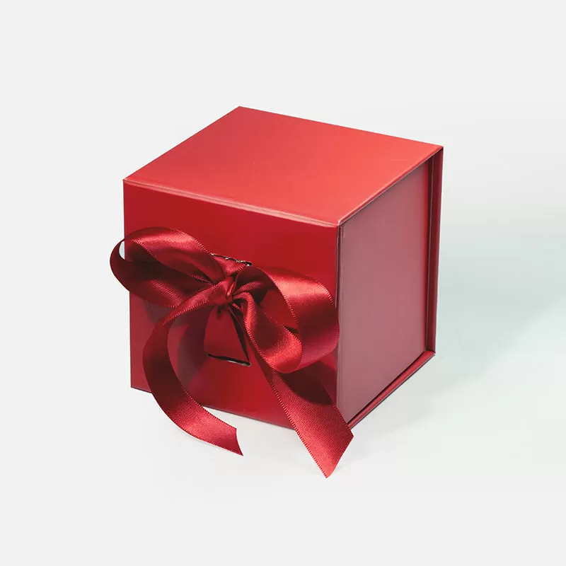 XS Cube Red Magnetic Gift Box with Ribbon