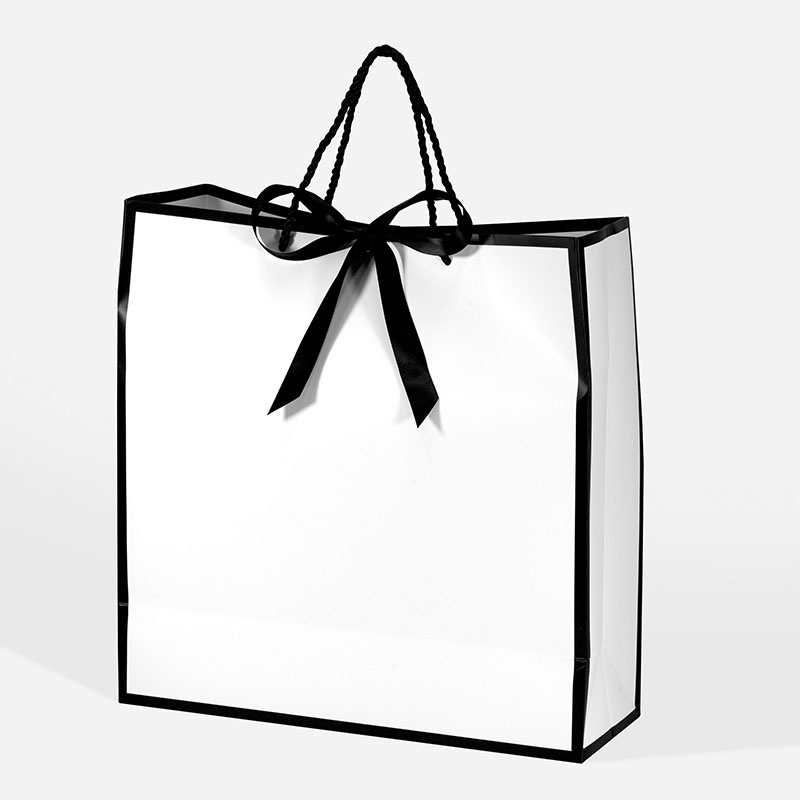 A4 White Paper Gift Bag with Black Border - Geotobox