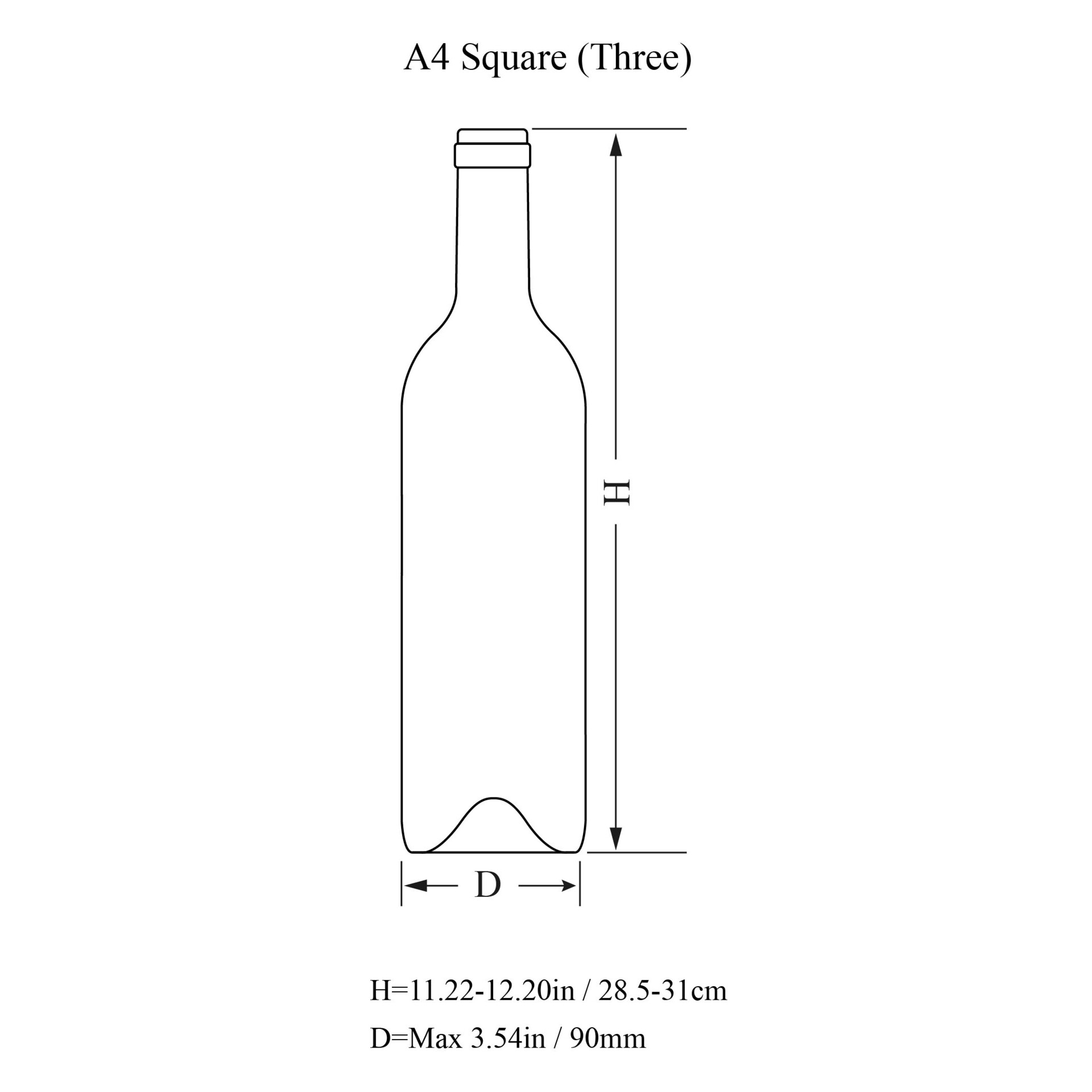 Wine Tray Black for A4 Square Gift Box (3 Bottles) - Geotobox