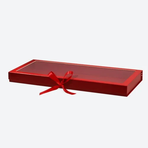 F4 Red Magnetic Gift Box with Ribbon and Window