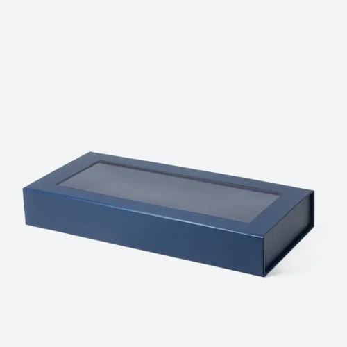 F2 Navy Blue Magnetic Gift Box with Window