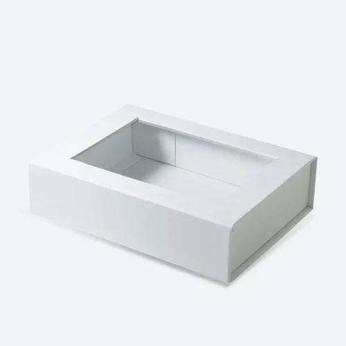 B6 White Magnetic Gift Box with Window