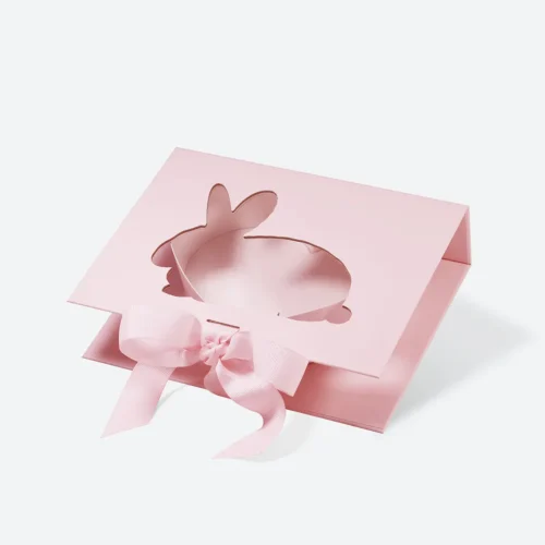 Pink Letter Shaped Gift Box with Rabbit Shaped Window