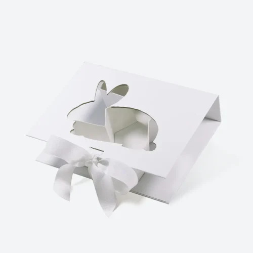 White Letter Shaped Gift Box with Rabbit Shaped Window