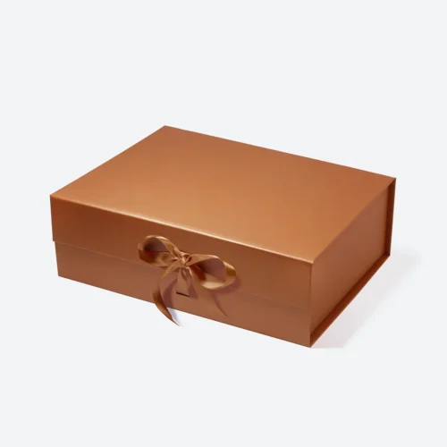 Medium Copper Magnetic Gift Box with Ribbon