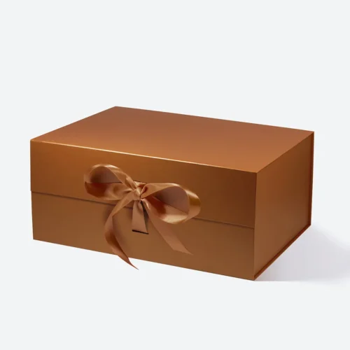 A3 Deep Copper Magnetic Gift Box with Ribbon