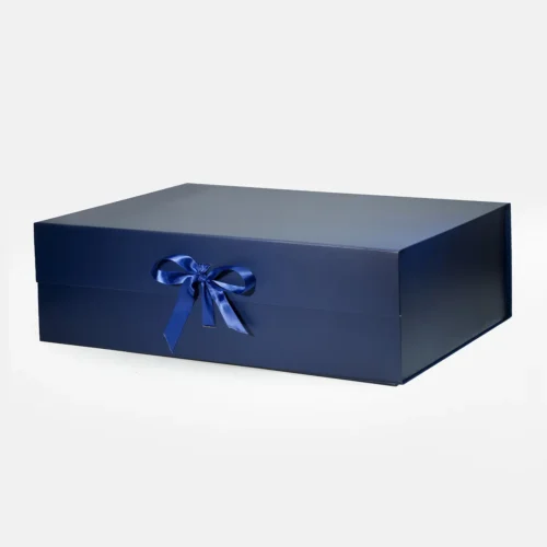 XXXL Navy Blue Magnetic Gift Box with Ribbon